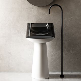 Напольная раковина ABBER Kristall AT2706White-Onyx 50см белый/чёрный