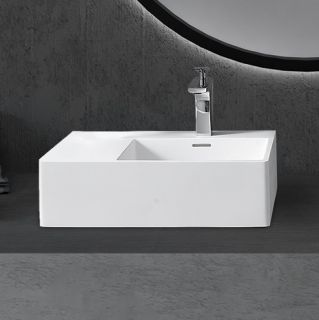 Подвесная раковина ABBER Stein AS2644 R правая 56см белый матовый