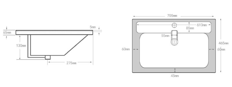 Раковина Aquanet Ирис 301804 70 см белый