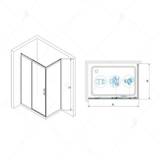Душевой уголок RGW LE-41-1B (LE-12B + Z-060-2B) 3412411200-014 200x100см чёрный