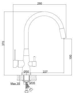 Смеситель для кухни Haiba HB76858-8 с подключением фильтра питьевой воды белый