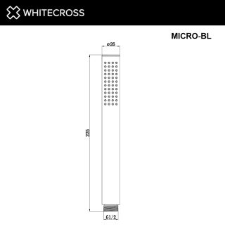 Душевая лейка WHITECROSS MICRO-GM оружейная сталь
