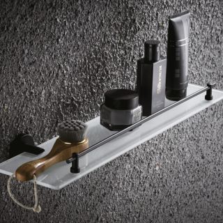 Полка стеклянная Haiba HB8707 чёрный матовый