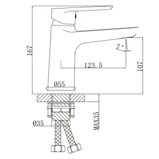 Смеситель для раковины Gappo G1067 хром