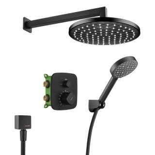 Душевой комплект Swedbe Platta 5564B с термостатом чёрный