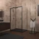 Душевой уголок Veconi Rovigo RV-040B, 1500х900х1850, черный, стекло прозрачное