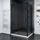 Душевой уголок Veconi Rovigo RV-055BT, 1000х800х1950, черный матовый, тонированное стекло