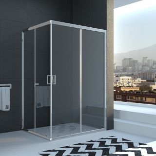 Душевой уголок Veconi Rovigo RV-10, 1200x100x1950, хром, стекло прозрачное