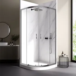 Душевой уголок Veconi Rovigo RV-202GR, 900x900x1900, брашированный графит, прозрачное стекло