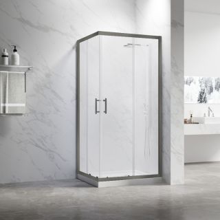 Душевой уголок Veconi Rovigo RV-27GM, 1000x900x1900, оружейная сталь, прозрачное стекло