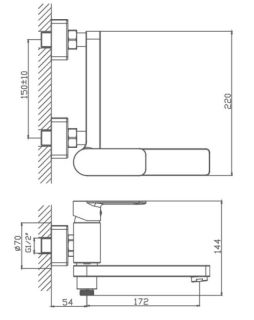 Смеситель для ванны Haiba HB60617 хром