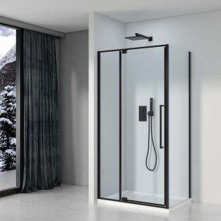 Душевой уголок Black&White Stellar Wind 8121000 100x100 см профиль чёрный матовый стекло прозрачное