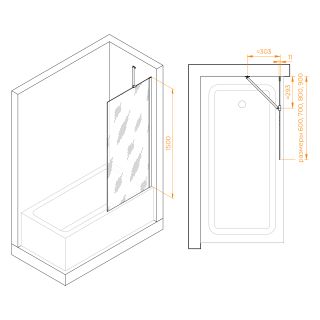 Шторка на ванну RGW SC-150 351115007-11 70см хром
