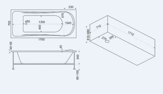 Панель фронтальная для ванны Bas Атланта 170