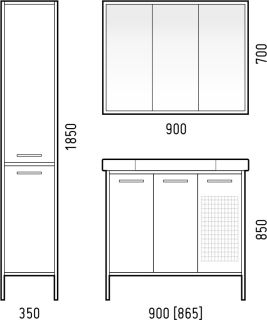 Тумба под раковину Corozo Айрон с корзиной 90см арт/серый SD-00000344