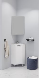 Тумба под раковину Corozo Мирра SD-00001642 40см угловая белый