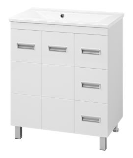 Напольная тумба под раковину Misty Селена 75см белый