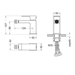 Смеситель для биде Timo Selene чёрный 2062/03F