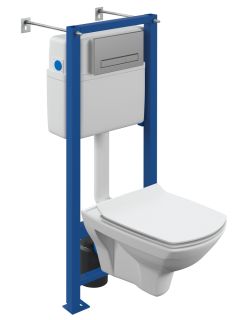 Комплект Cersanit 64440 CARINA XL CO DPL EO SLIM + VECTOR + BLICK ХРОМ МАТОВЫЙ