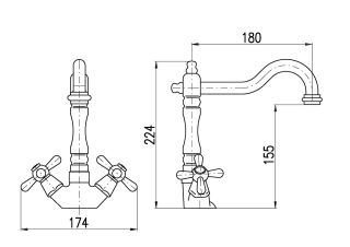 Смеситель для кухни Rav Slezak Morava Retro MK120.5/8SM бронза