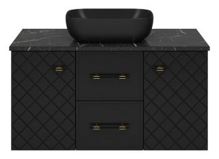 Подвесная тумба под раковину Brevita Shanel SHA-09100-02-01-2Я 100см чёрный