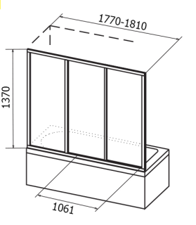 Шторка на ванну Ravak Supernova AVDP3-180 40VY0U02Z1 Transparent профиль сатин