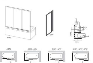 Шторка на ванну Ravak Supernova AVDP3-180 40VY0U02Z1 Transparent профиль сатин