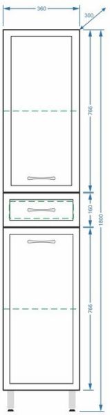 Пенал Stella Polar Концепт 36см белый SP-00000145
