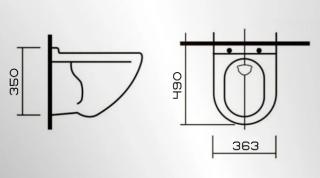 Подвесной унитаз Creo Ceramique Lyon LY1100R безободковый с системой смыва Tornado белый
