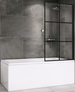 Шторка на ванну ABBER Immer Offen AG72100B 100см чёрный