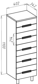 Комод Bellezza Сиена 40см белый 00000001485