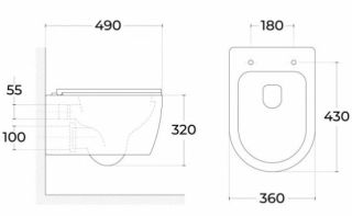Подвесной унитаз Sintesi Dante SIN-TS-DNT-191 безободковый белый