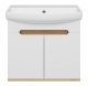 Подвесная тумба под раковину Misty Сканди 60см белый/дуб крафт золотой/антрацит