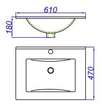 Раковина Aqwella Quadro 60 Sanita