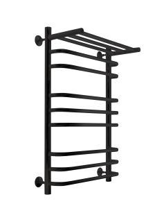 Полотенцесушитель водяной Indigo Brace LBCW100-50PBR с полкой 100x50 см чёрный муар