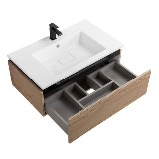 База под раковину Cezares подвесная с одним выкатным ящиком, Дуб Тангент, 796x476x300, SLIDER-800-1C-SO-RT-P