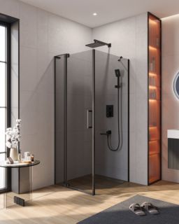 Душевой уголок CEZARES SLIDER-AH-1-90-80/90-GRIGIO-NERO