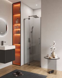 Душевая дверь CEZARES SLIDER-B-1-70/80-C-GM оружейная сталь