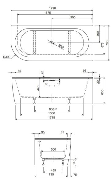 Акриловая ванна Cezares Slim Corner правая 179x79см белый SLIM CORNER-180-80-60-R-W37-SET