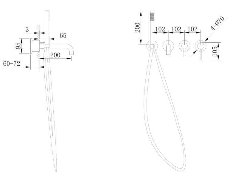 Встраиваемый смеситель для ванны ABBER Wasser Kreis AF8130MRG розовое золото матовое