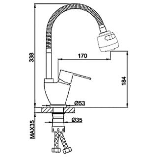 Смеситель для кухни Frap F41993 хром
