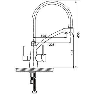 Смеситель для кухни Gappo G4398-19 с фильтром под питьевую воду оружейная сталь