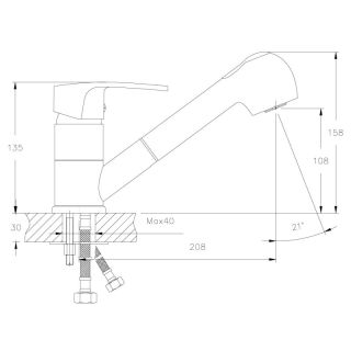 Смеситель для кухни Decoroom с выдвижным изливом хром DR67023