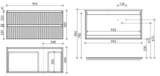 Подвесная тумба под раковину Sancos Snob T SNT100RCE правая 100см Beige Soft