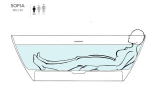 Ванна из искусственного камня Salini Sofia S-Sense 102519GRH 185x90см RAL снаружи