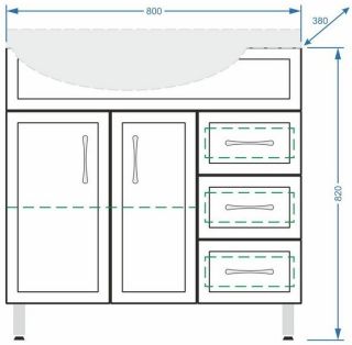 Тумба под раковину Stella Polar Концепт 80см белый SP-00000130