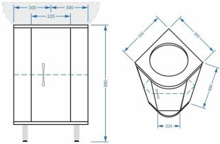 Тумба под раковину угловая Stella Polar Концепт SP-00000156 30см белый