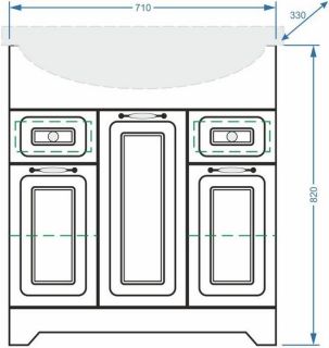 Тумба под раковину Stella Polar Кармела 75см ольха белая SP-00000174