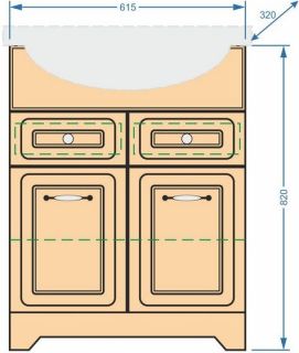 Тумба под раковину Stella Polar Кармела 65см карпатская ель SP-00000178