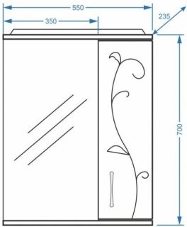 Зеркало-шкаф с подсветкой Stella Polar Фантазия 55см белый SP-00000224